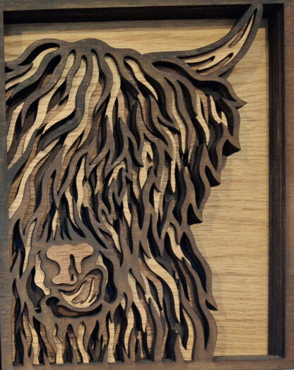 Cow wooden relief